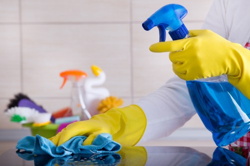 Cleaning a hallway and stairs during a move out service in Earlscourt