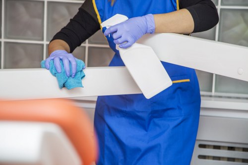 Reception and shared office area cleaned for local business use